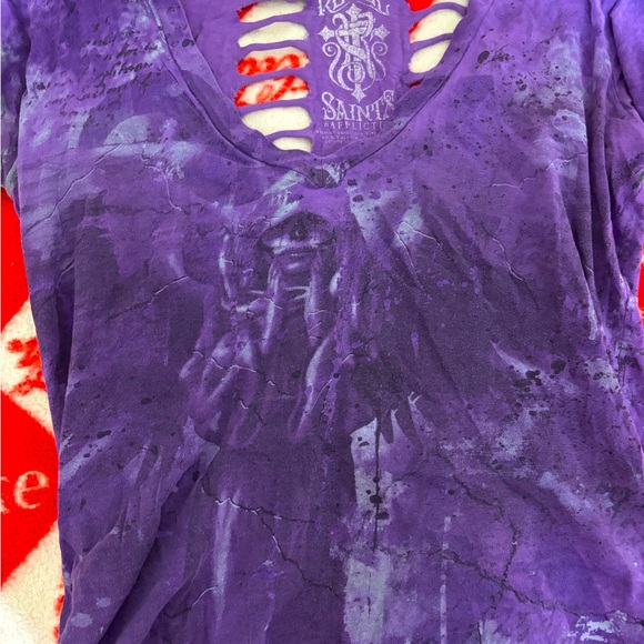 Rebel Saints Ripped Ribbed Tee - Picture 2 of 7